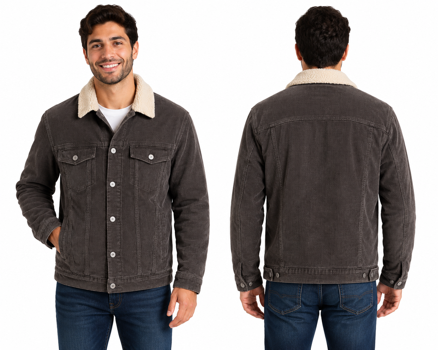 Chaqueta Hombre de Cotelé con Forro Sherpa – Estilo y Abrigo para el Invierno