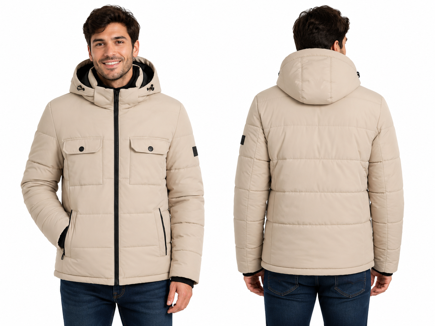 Chaqueta Acolchada Hombre con Capucha – Máximo Abrigo y Estilo Moderno